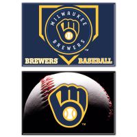 Milwaukee Brewers Rectangle Magnet, 2pack 2" x 3"