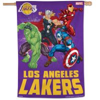 Los Angeles Lakers / Marvel (c) 2021 MARVEL Vertical Flag 28" x 40"