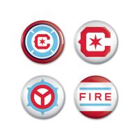 Chicago Fire Button 4 Pack 1 1/4" Rnd