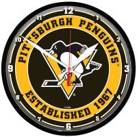 Pittsburgh Penguins Round Wall Clock 12.75"