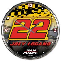 Joey Logano Chrome Clock