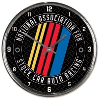 NASCAR Logo Chrome Clock