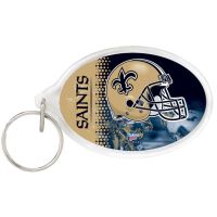 New Orleans Saints Acrylic Key Ring Carded Oval